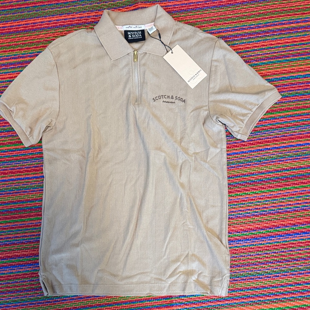 Scotch & Soda Men's Beige Polo Shirt